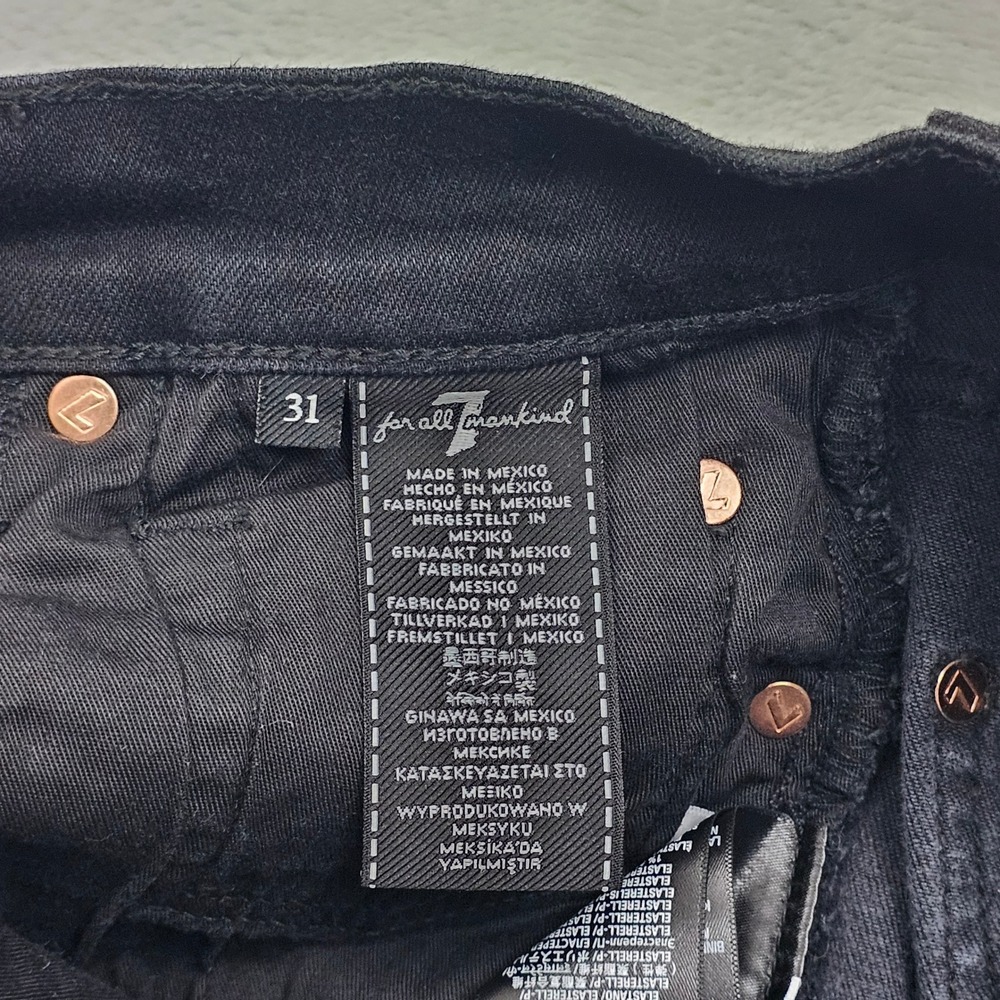 7 For All Mankind Standard Jeans Mens (31) 30x33 Black Straight Leg Stretch * - Picture 5 of 12